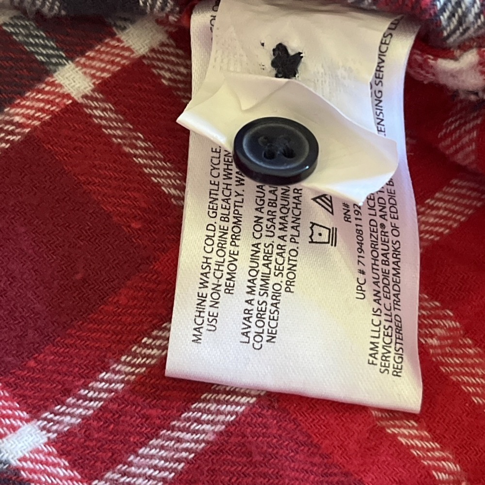 Eddie Bauer Red Plaid Long Sleeve Shirt Women's Size Large Western Rodeo - Picture 10 of 12